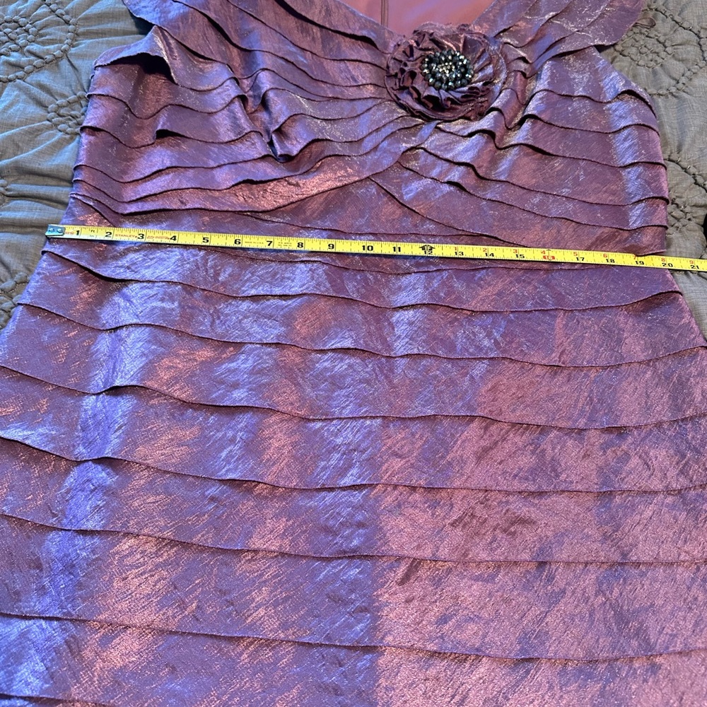 London Times Dress Size 16W purple Tiered Cap Sleeve Midi 💜 - Picture 11 of 11
